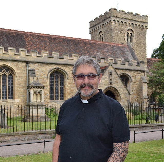 Kelvin outside St Peters 2017 bedford