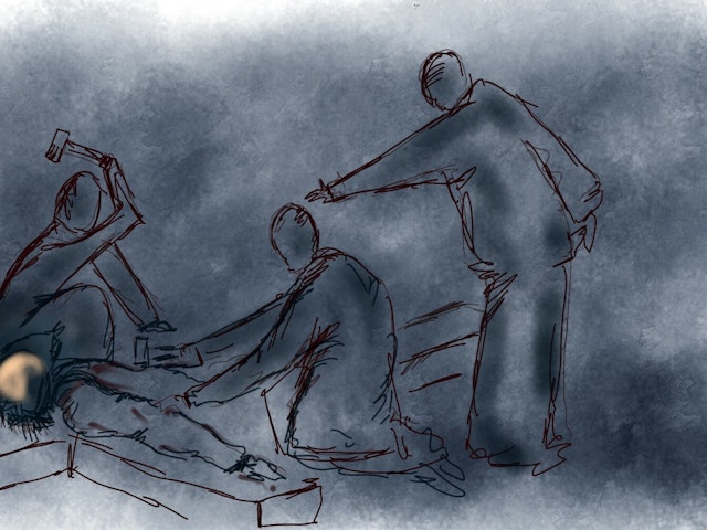Stations of the cross in blue 11