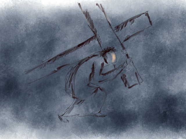 Stations of the cross in blue 7